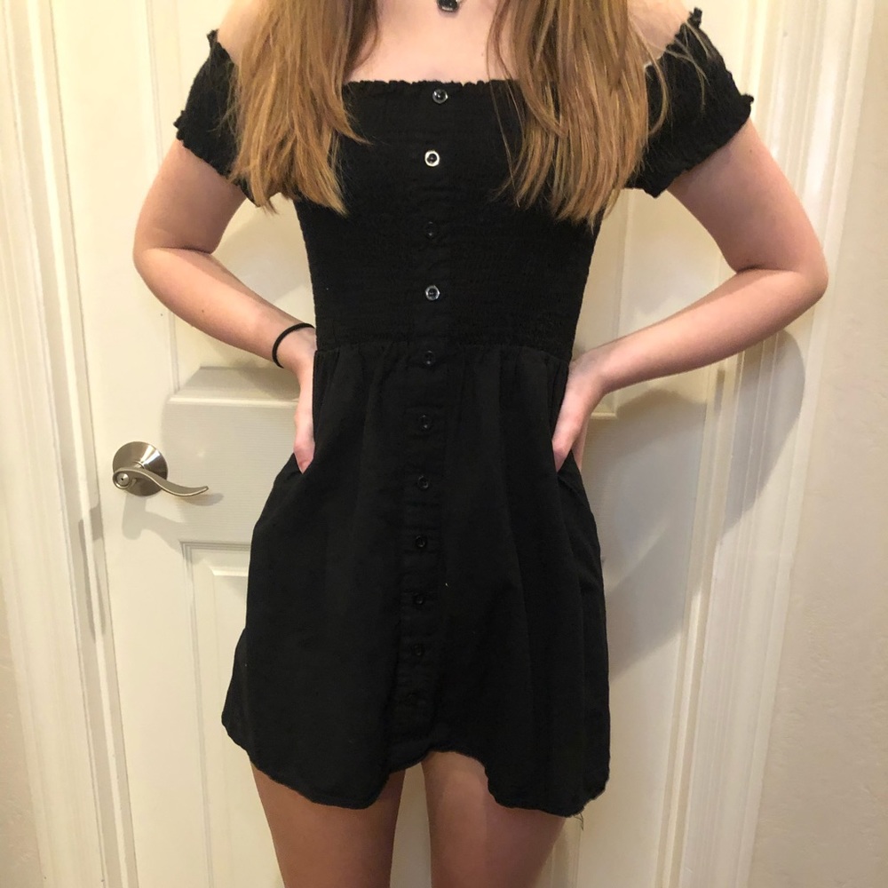 black off the shoulder dress